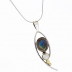 Bespoke Custom Necklace Jewellery Photography with deep blue stone
